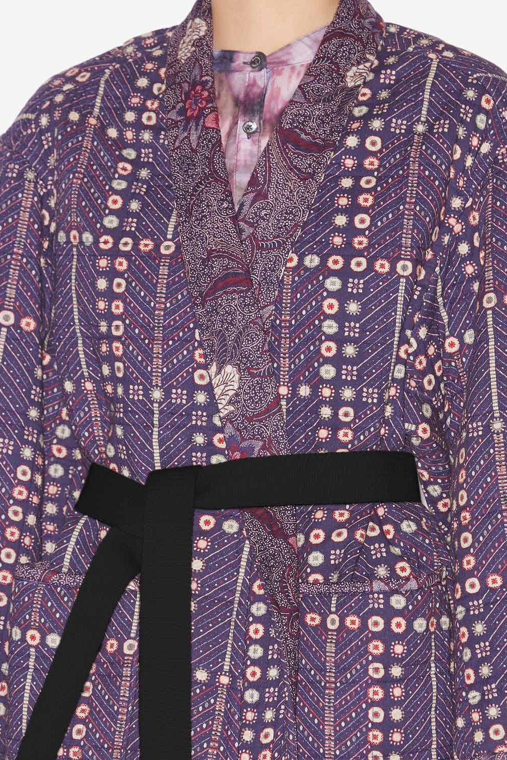 Giacca chancel in cotone con stampa - Viola - Woman - 3