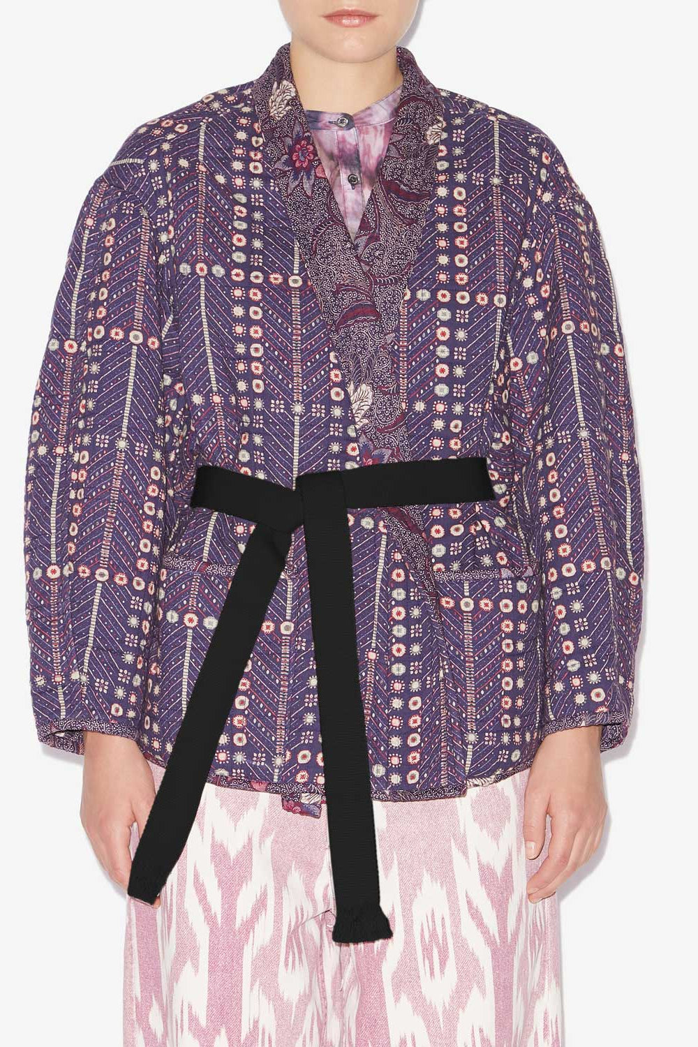 Giacca chancel in cotone con stampa - Viola - Woman - 4