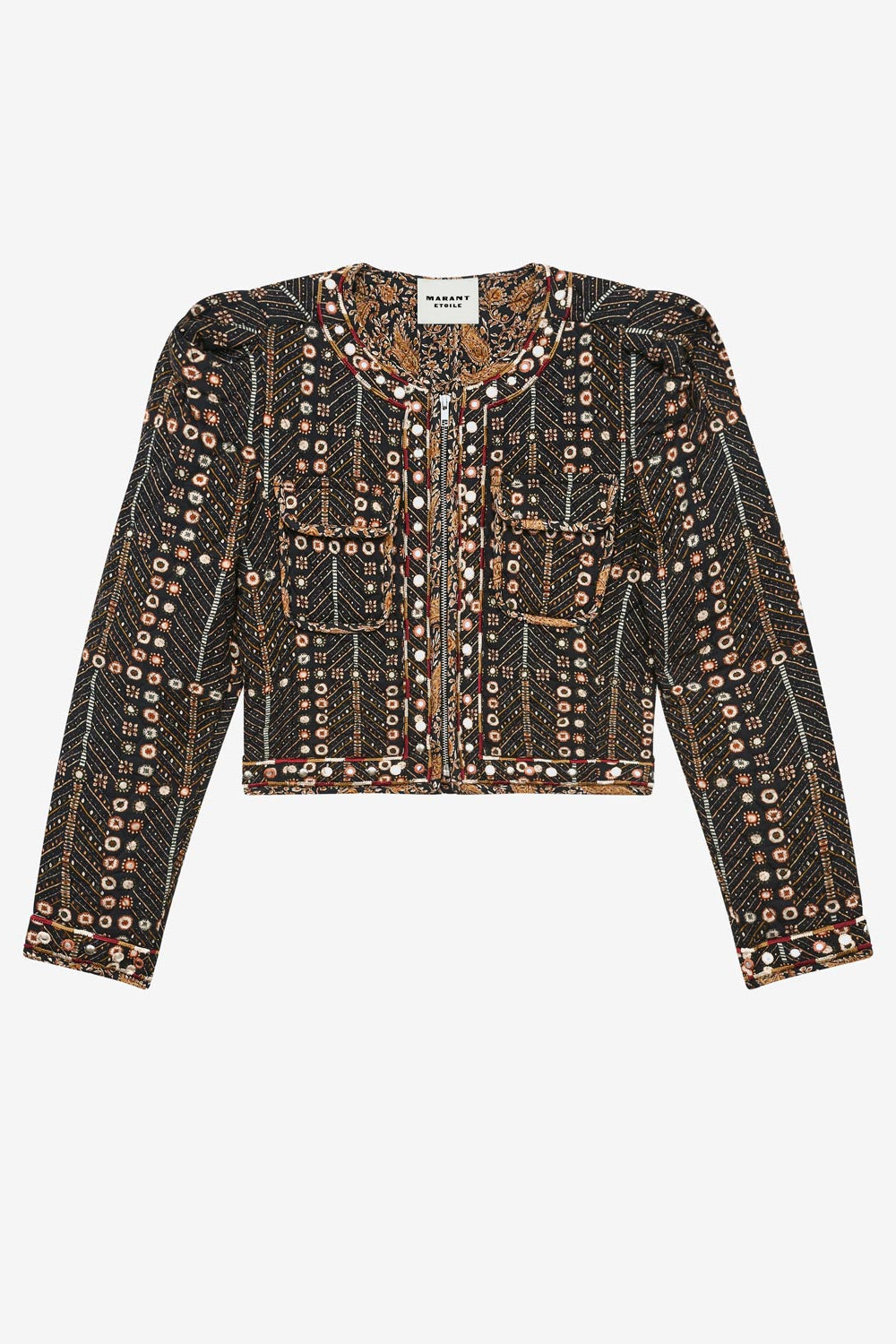 Giacca corta cristy in cotone con stampa - Nero lavato - Woman - 1