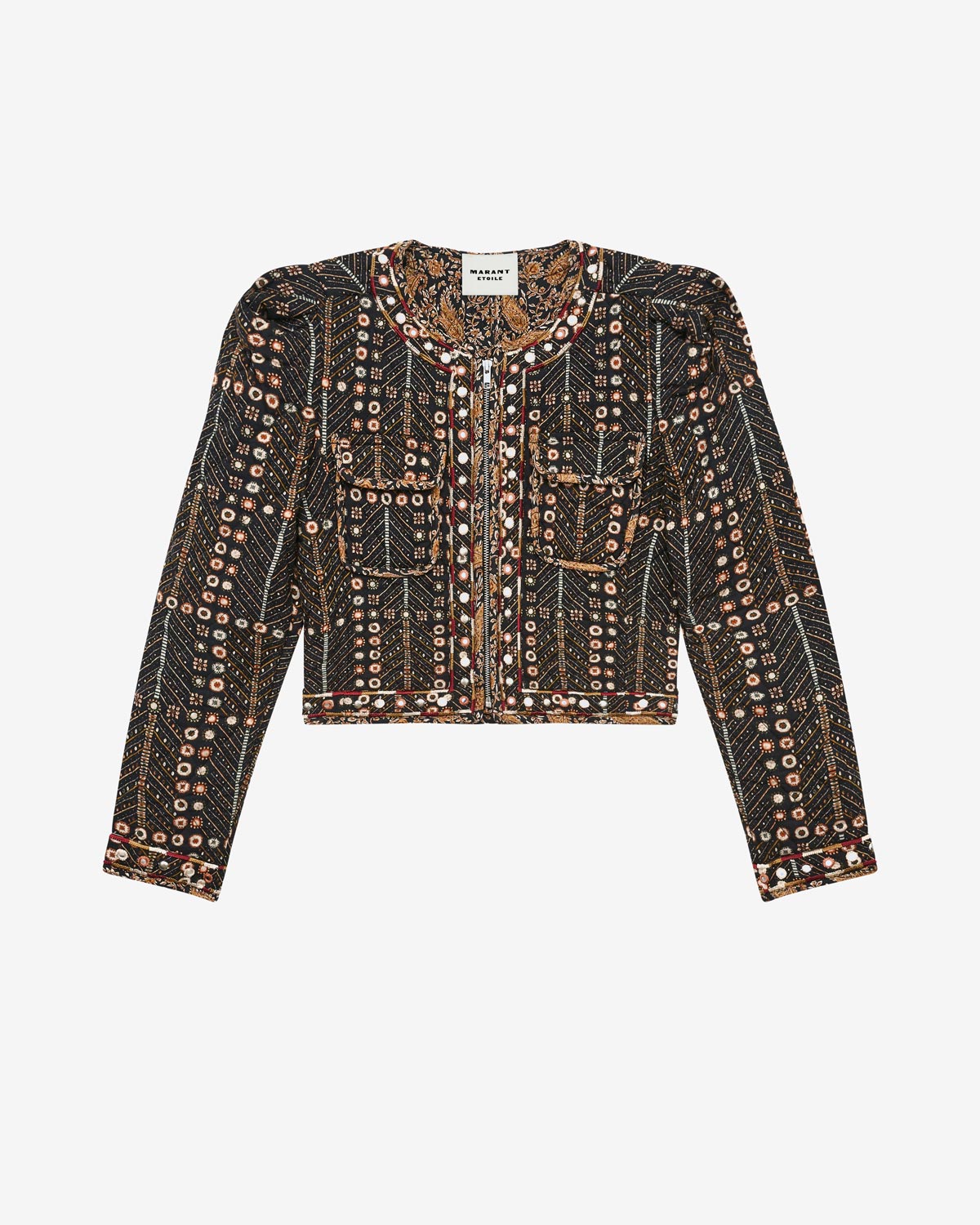 Giacca corta cristy in cotone con stampa - Nero lavato - Woman - 5