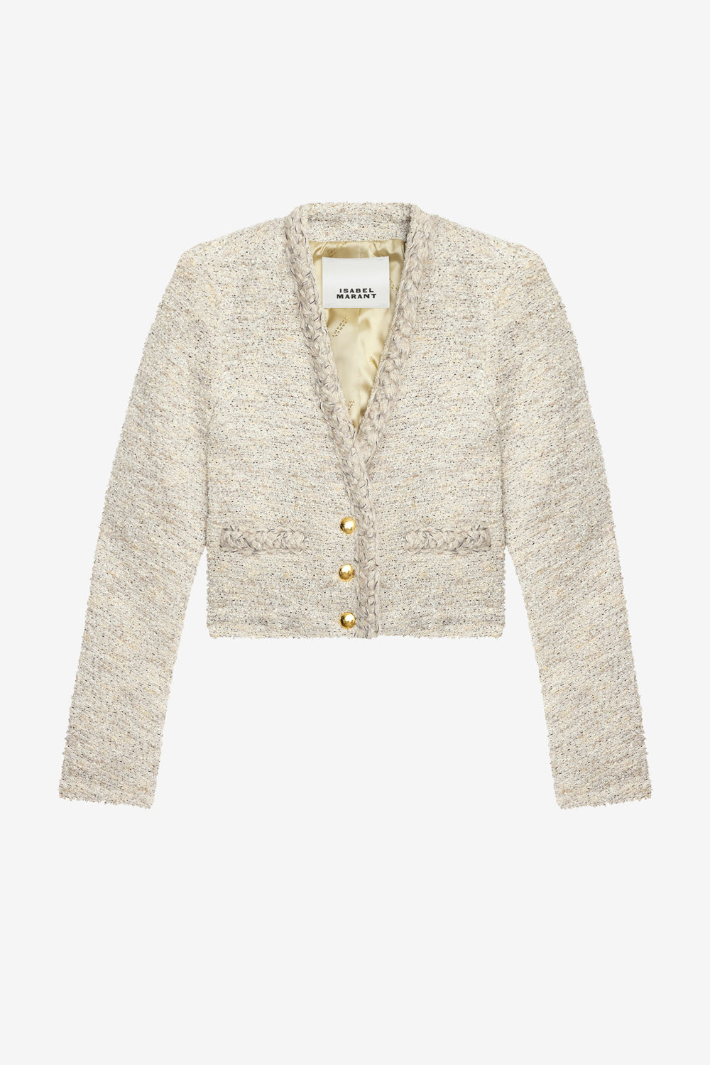 Giacca corta gwendoline in cowens - Ecru - Woman - 1