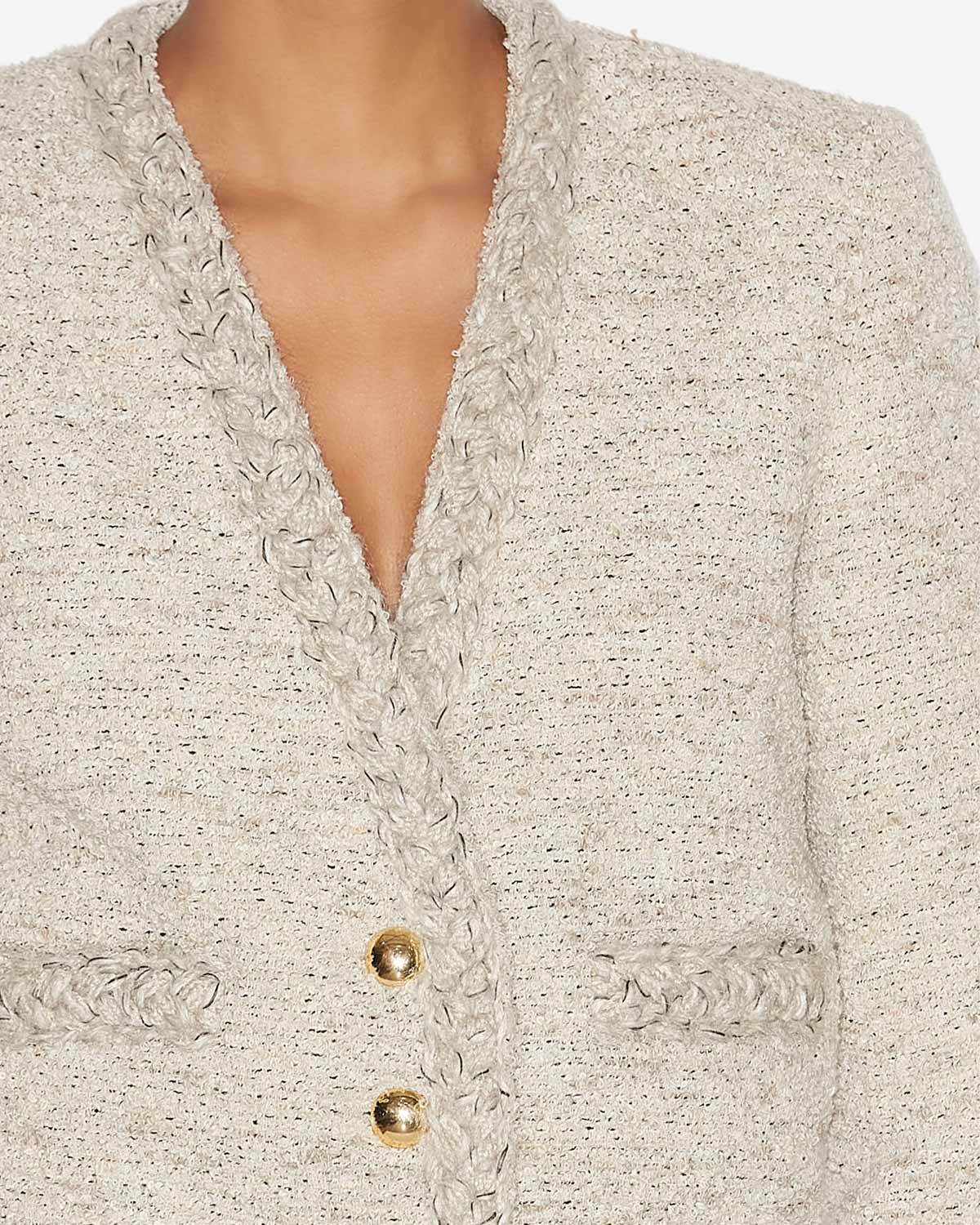 Giacca corta gwendoline in cowens - Ecru - Woman - 2