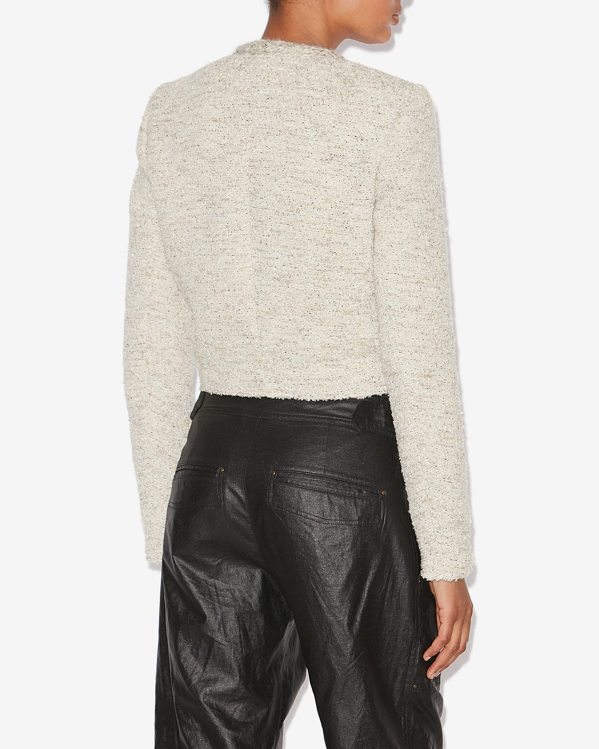 Giacca corta gwendoline in cowens - Ecru - Woman - 4