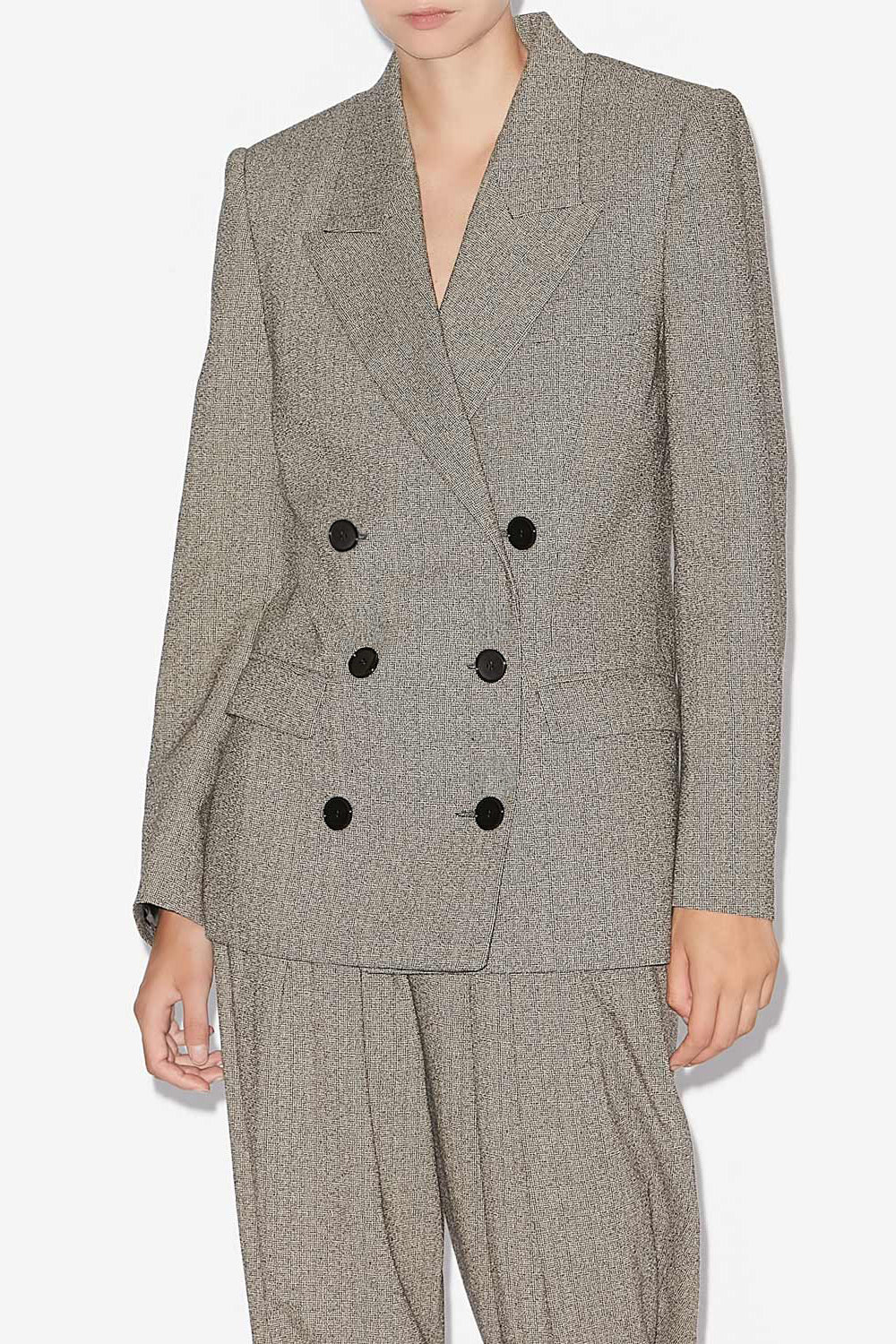 Veste tailleur irma motif prince-de-galles - Noir et écru - Woman - 4