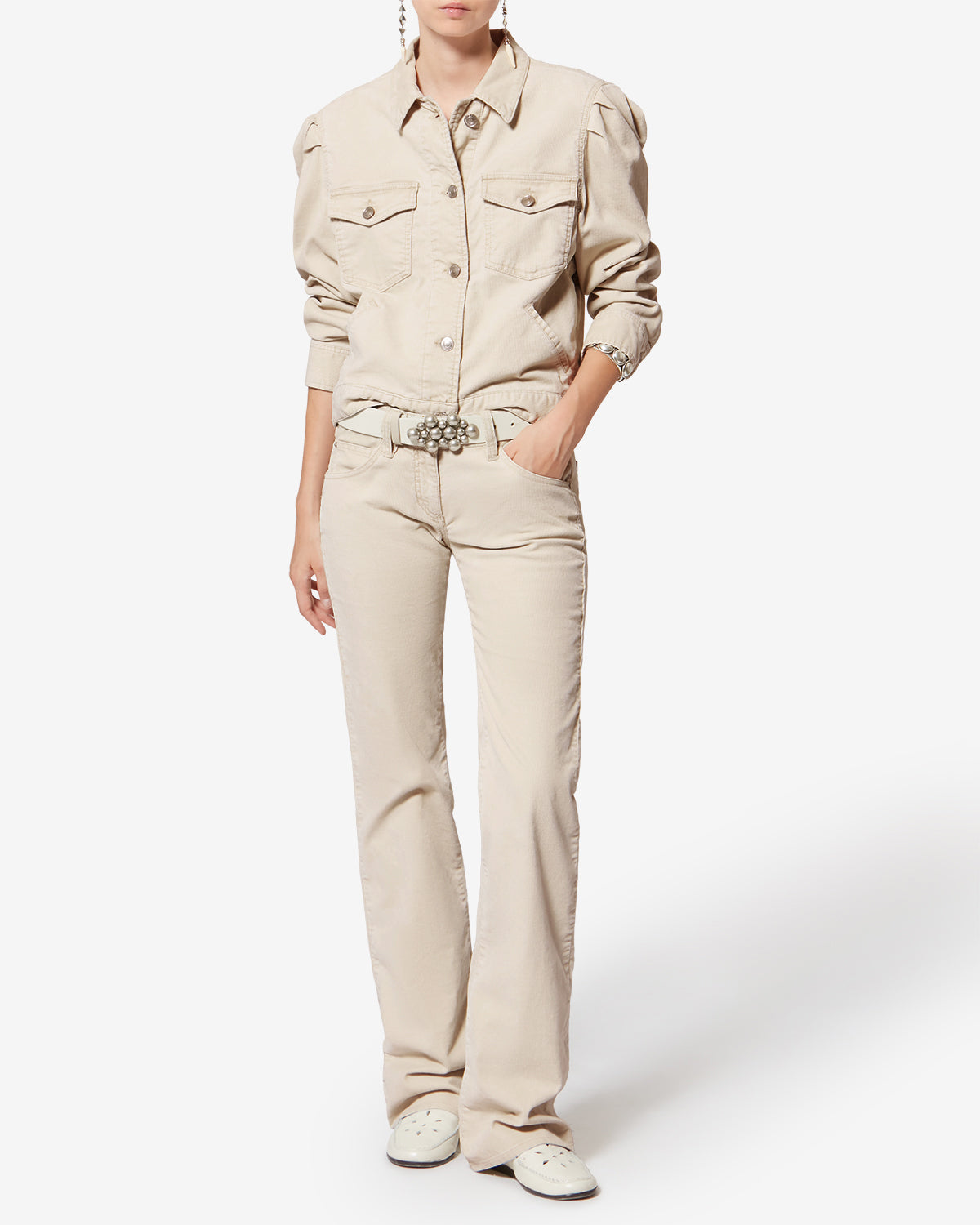 Giacca bolineav in velluto a coste washed - Ecru - Woman - 6