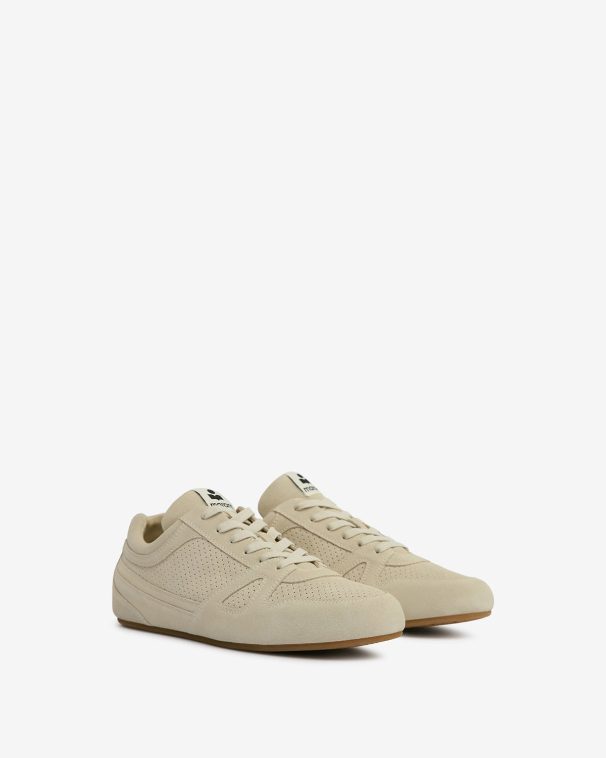 Sennyh low-top suede calfskin leather sneakers - Chalk - Man - 3