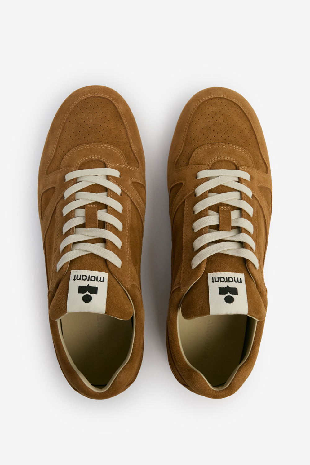 Sneakers basse sennyh in pelle di vitello scamosciata - Cognac - Man - 4