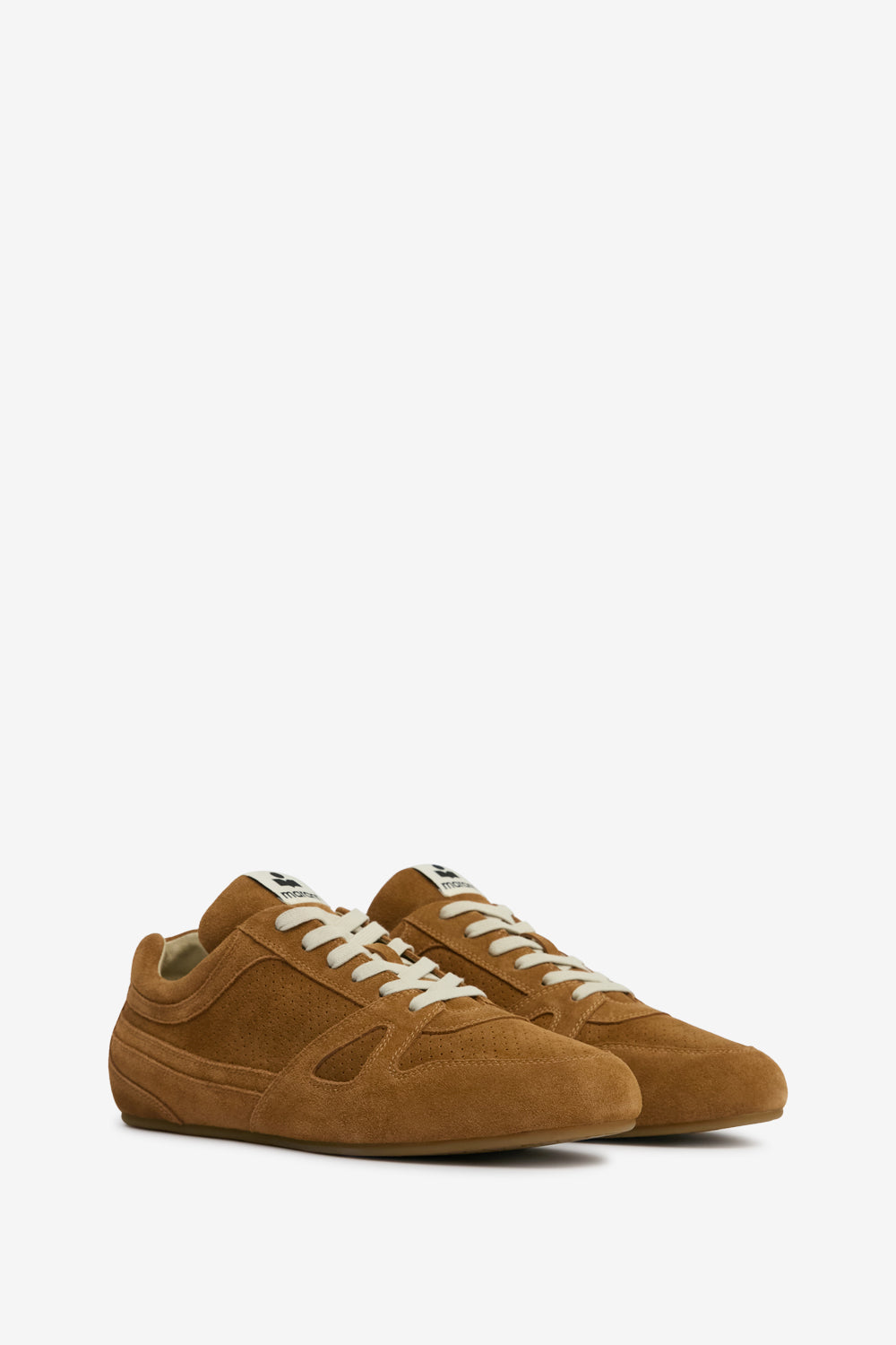 Sneakers basse sennyh in pelle di vitello scamosciata - Cognac - Man - 3