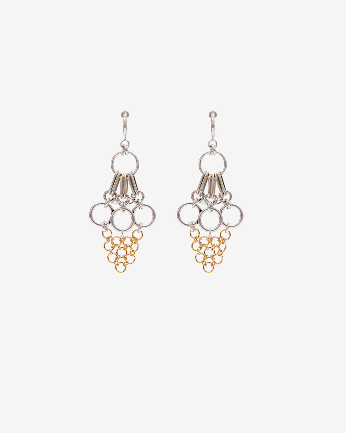 Boucles d'oreille long earrings - Argenté-doré - Woman - 1
