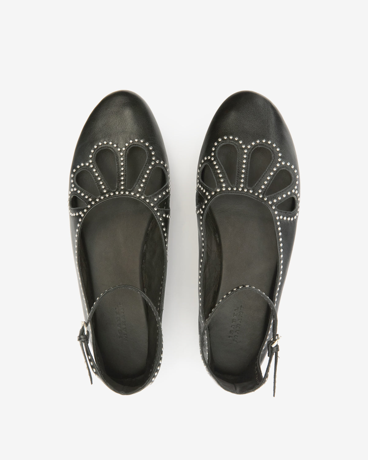 Bailarinas bloris de cuero suave - Black and silver - Woman - 4