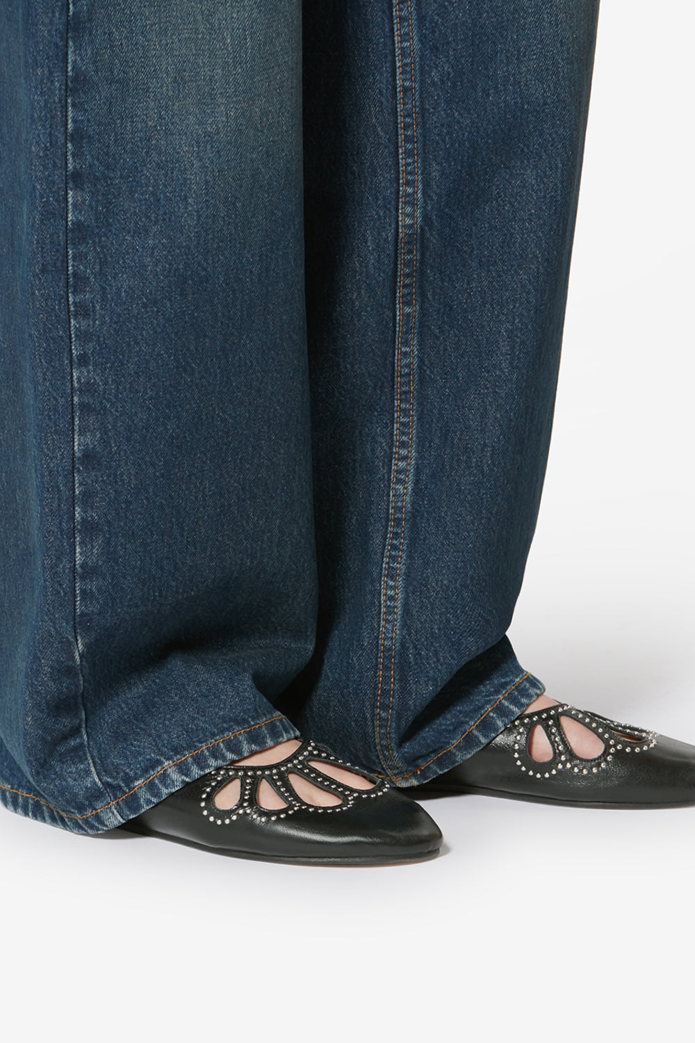 Bloris レザー バレリーナシューズ - Black and silver - Woman - 5