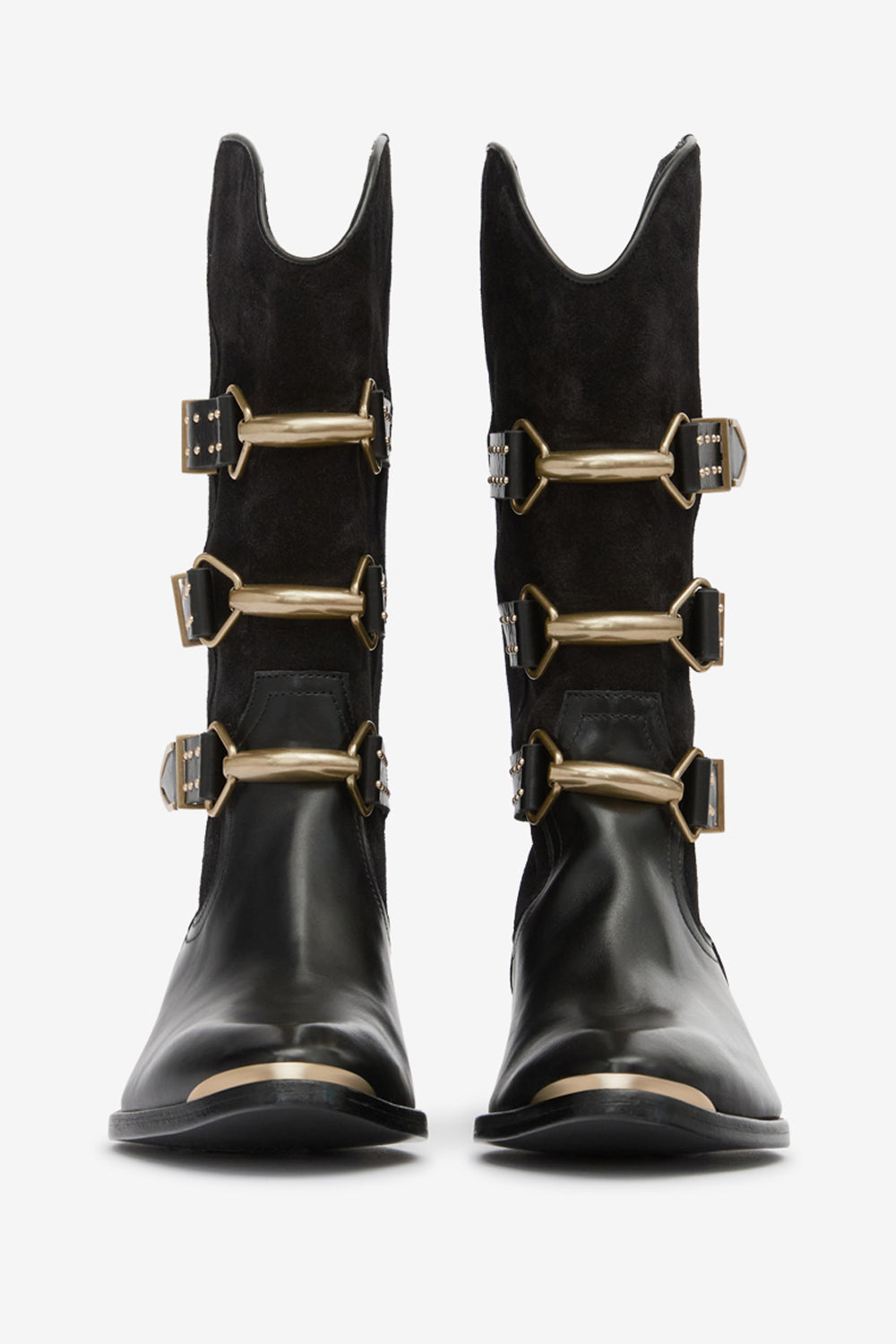 Boots mexia en cuir velours - Noir - Woman - 4