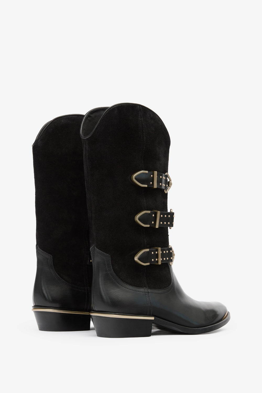 Boots mexia en cuir velours - Noir - Woman - 2