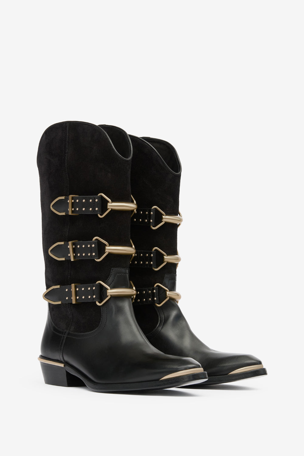 Boots mexia en cuir velours - Noir - Woman - 3