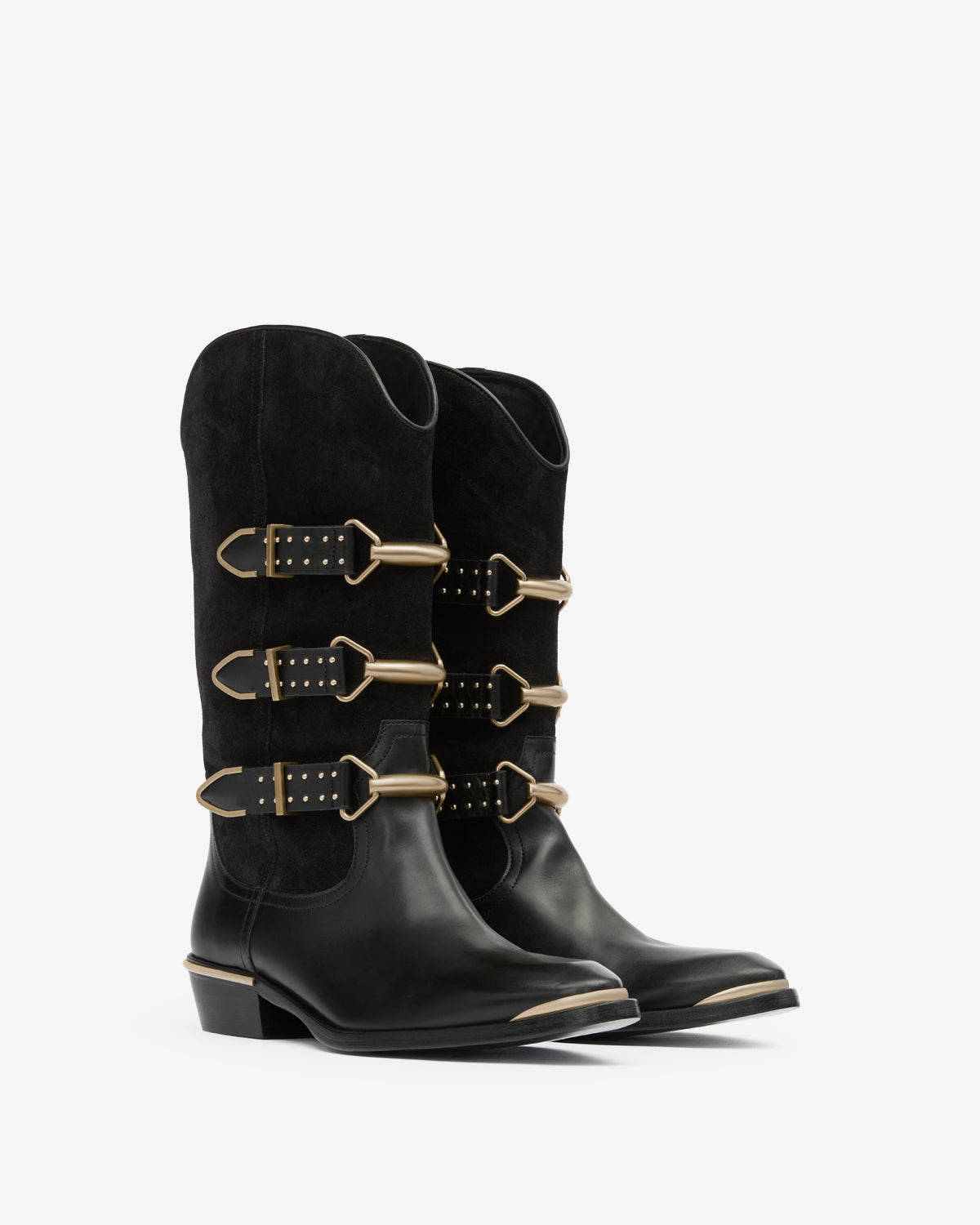 Boots mexia en cuir velours - Noir - Woman - 3