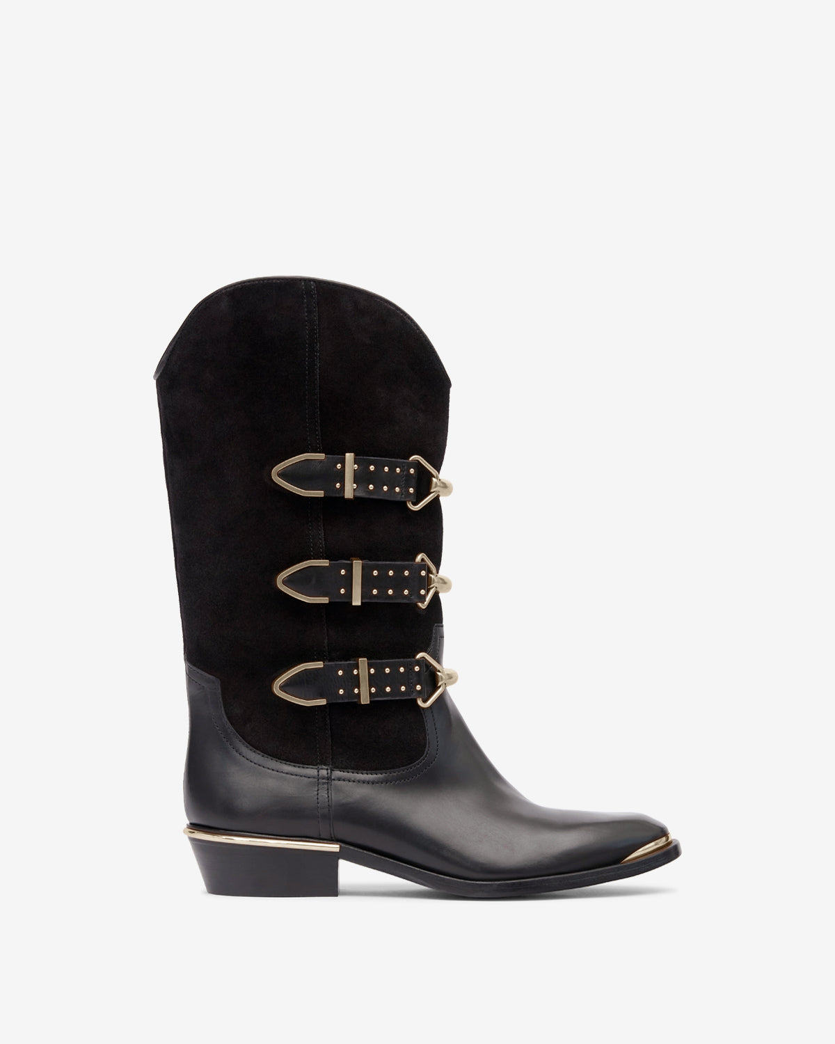 Boots mexia en cuir velours - Noir - Woman - 1