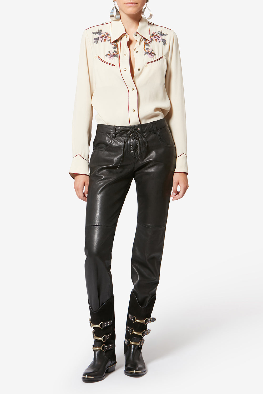 Boots mexia en cuir velours - Noir - Woman - 6