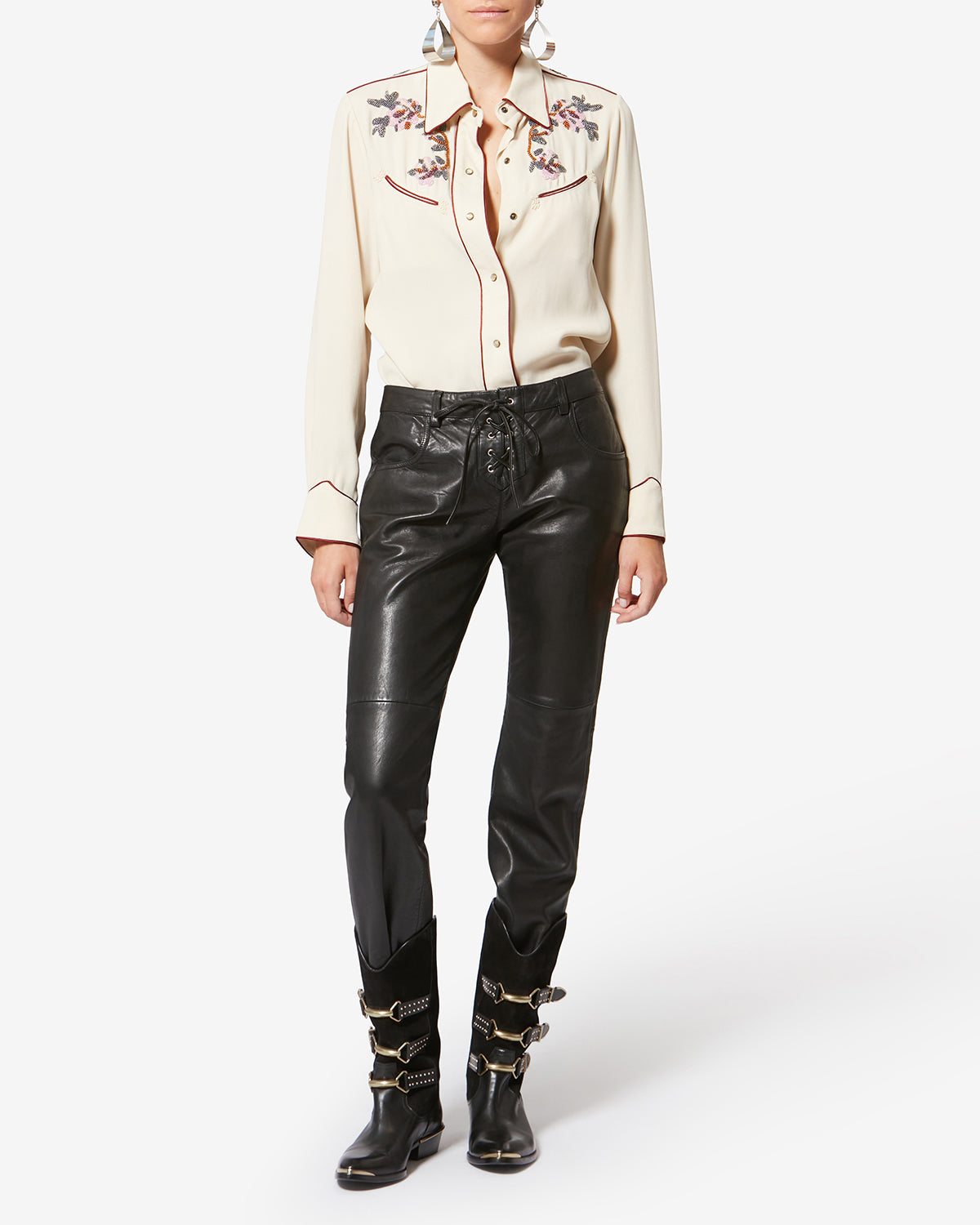 Boots mexia en cuir velours - Noir - Woman - 6