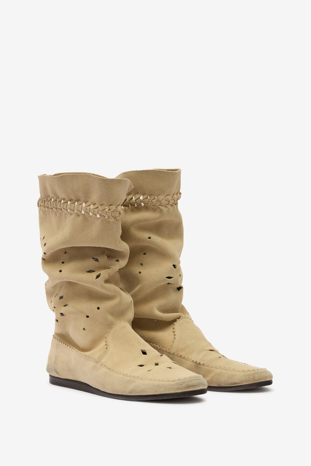 Boots welky en cuir velours - Sable - Woman - 3