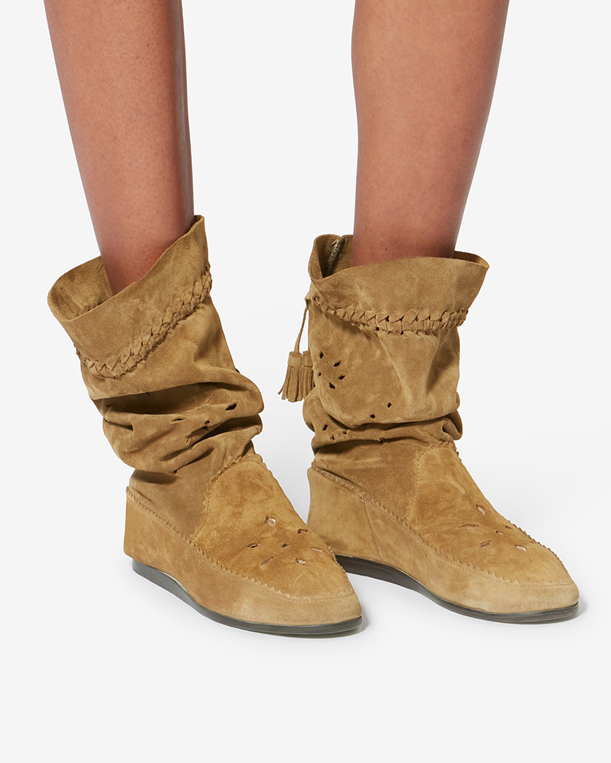 Boots welky en cuir velours - Taupe - Woman - 5