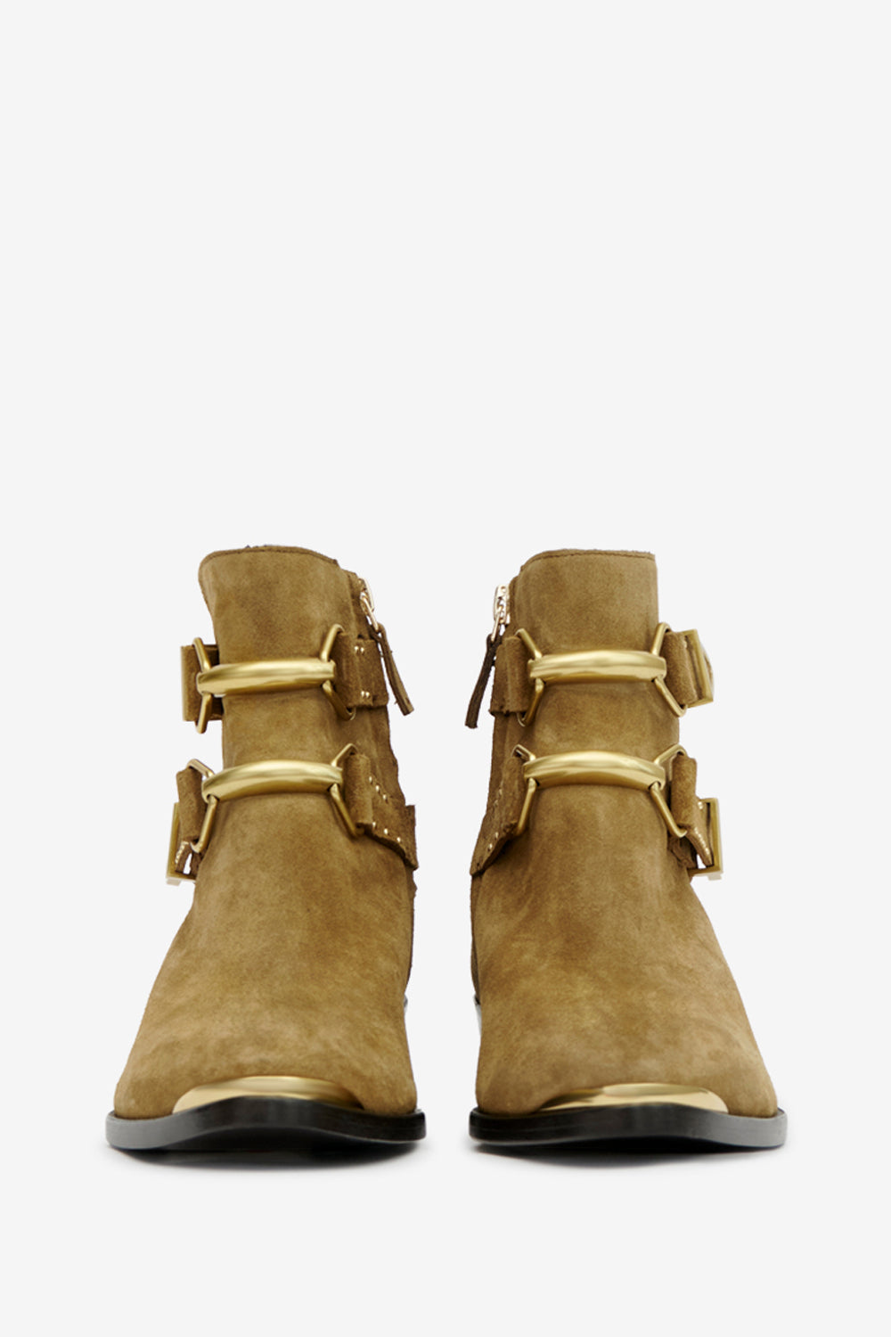Boots zalya en cuir - Taupe - Woman - 4
