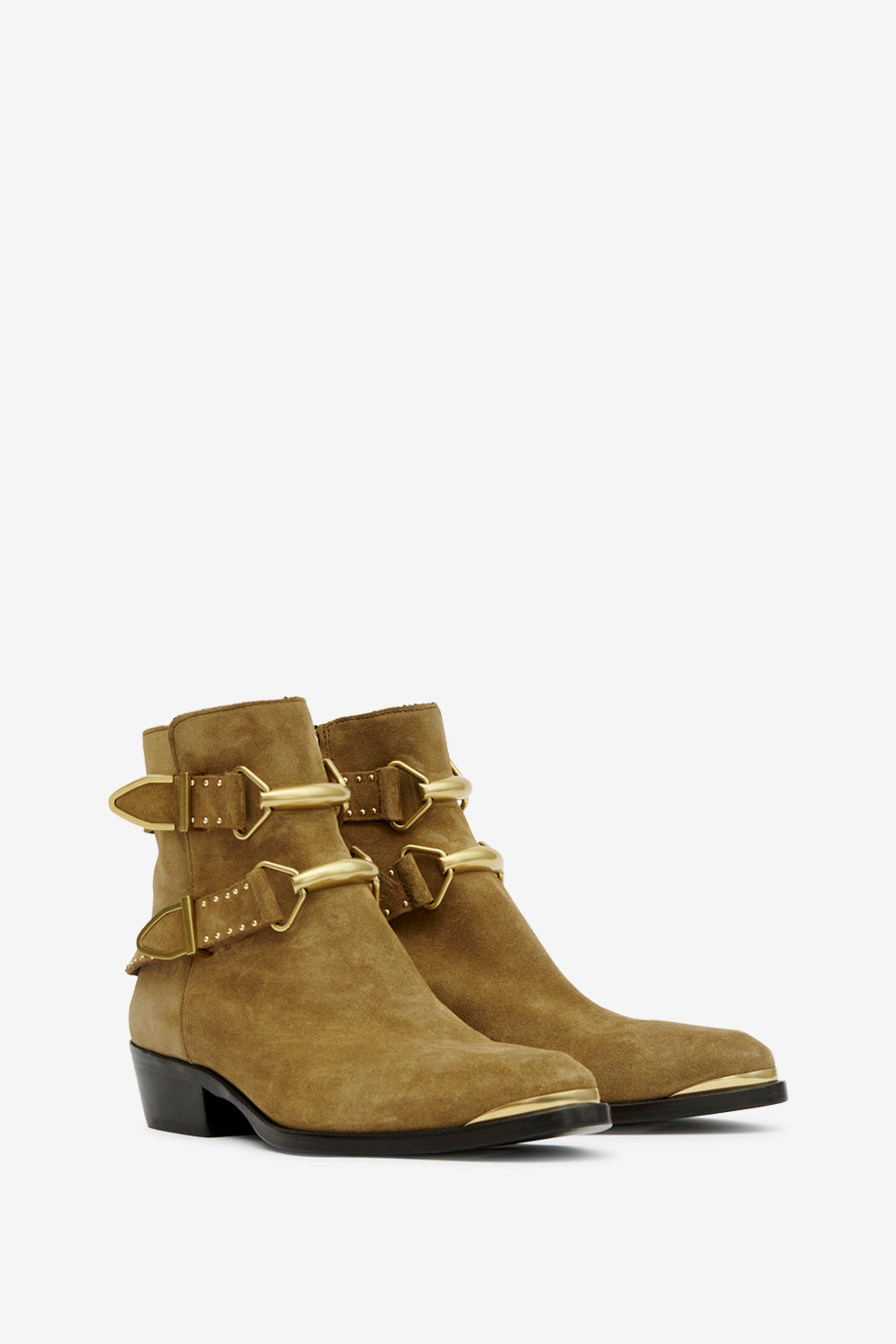 Boots zalya en cuir - Taupe - Woman - 3