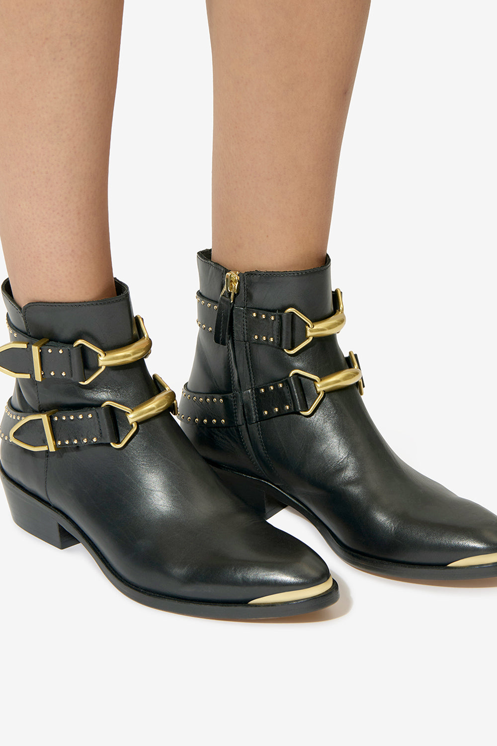 Boots zalya en cuir - Noir - Woman - 5