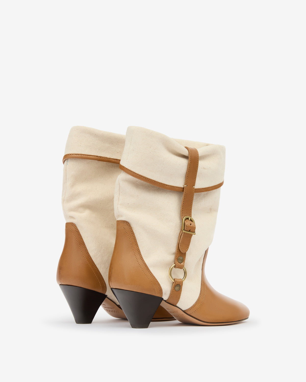 DARNER BUCKLE BOOTS Woman ecru-chestnut | ISABEL MARANT Official