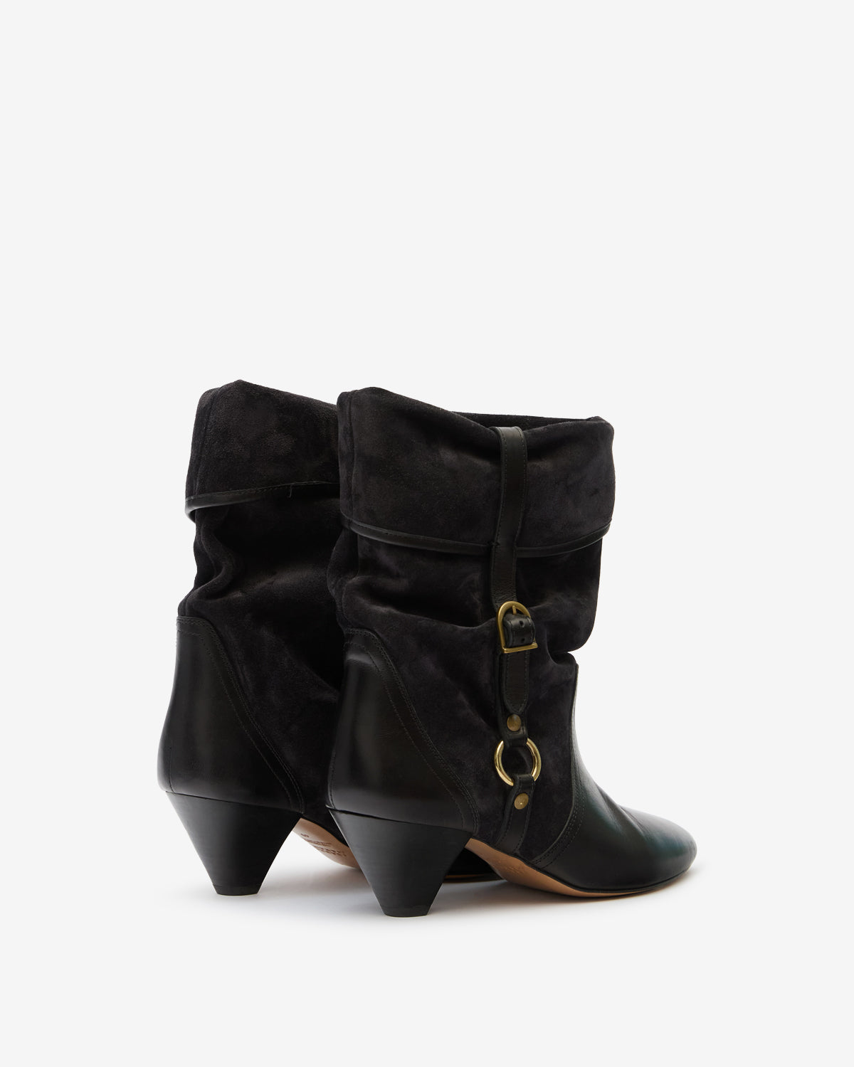 Boots darner buckle aus veloursleder - Schwarz gewaschen - Woman - 2