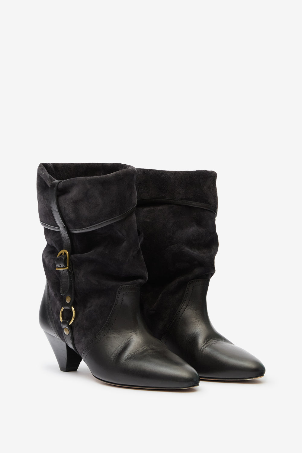 Darner buckle スエードレザー ブーツ - ウォッシュドブラック - Woman - 3