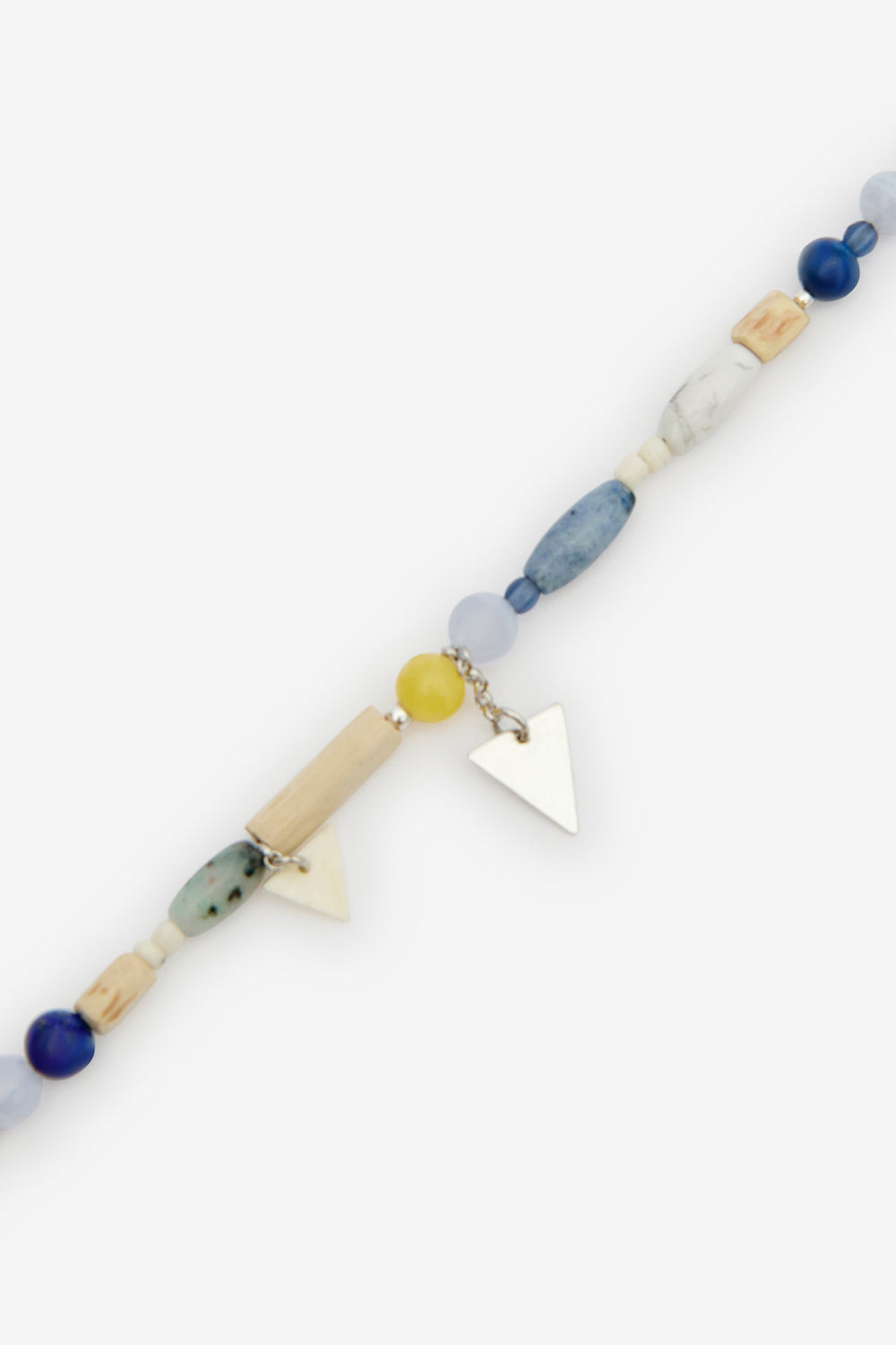 Yulian stone, wood, and pendant bracelet - Blue-silver - Man - 3