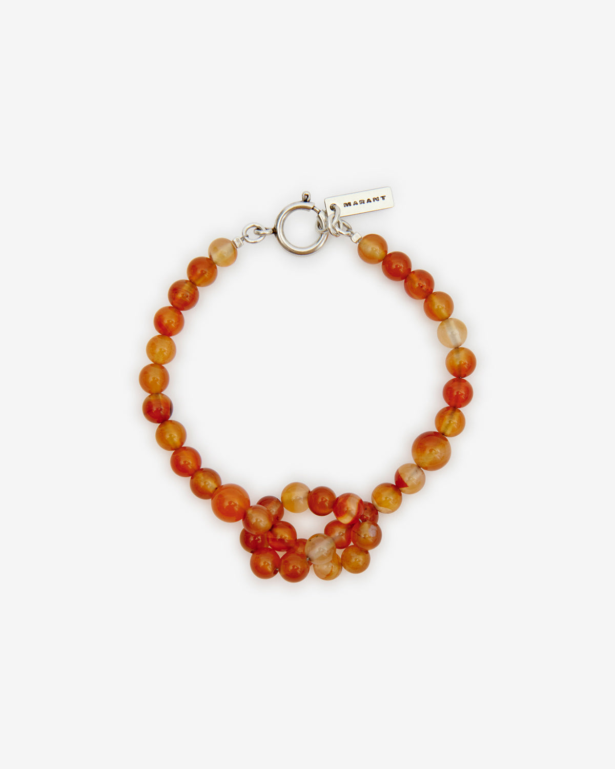 Bracciale con perle in pietra noah - Poppy orange-silver - Man - 1
