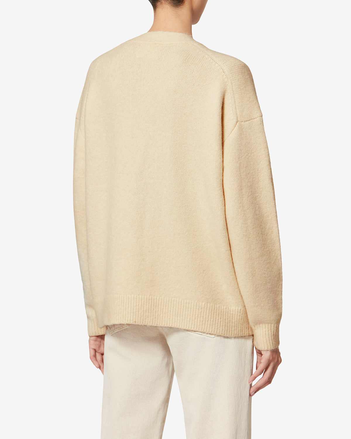 Cardigan logo en alpaga eborah - Écru - Woman - 4