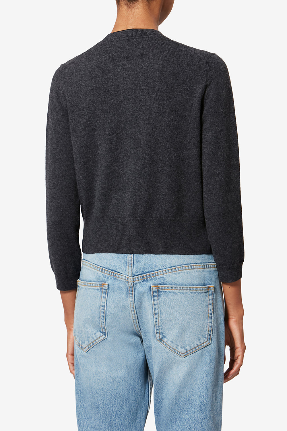 Lona two-toned cotton and wool cardigan - Anthracite-black - Woman - 5