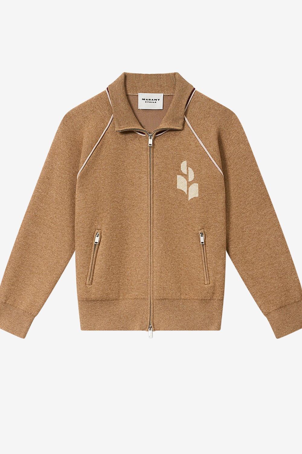 Cardigan sporty logo lanya - Camel-gris clair - Woman - 1