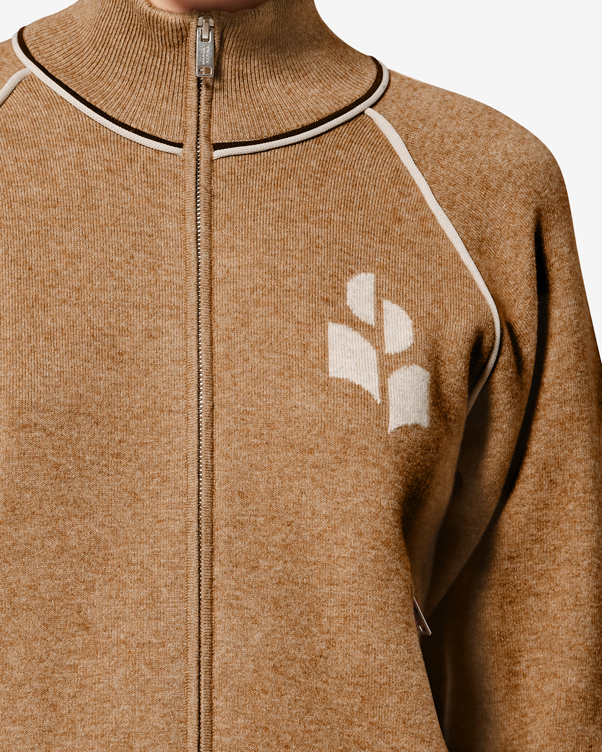 Cardigan sporty logo lanya - Camel-gris clair - Woman - 2