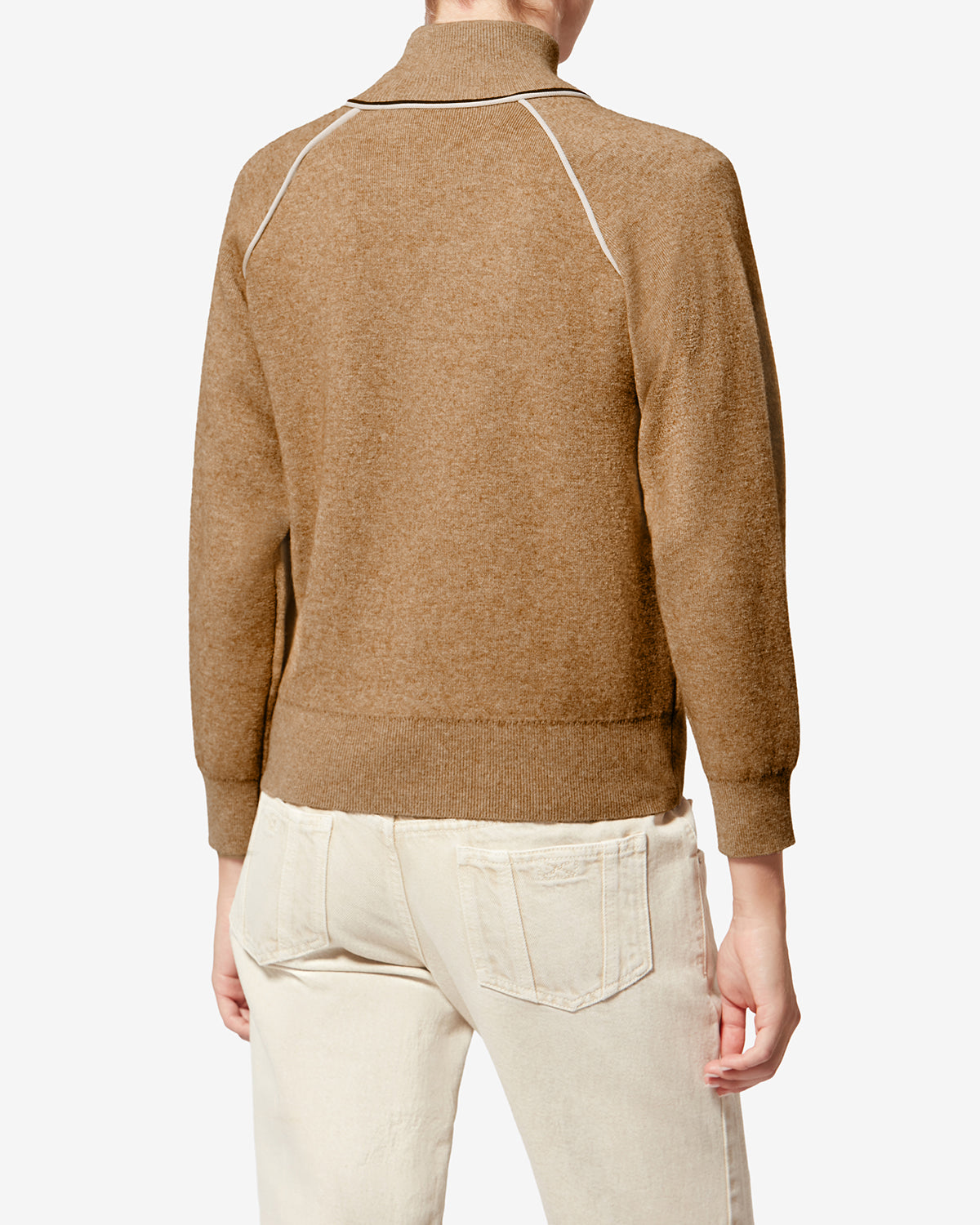 LANYA CARDIGAN Woman camel-light grey | ISABEL MARANT Official
