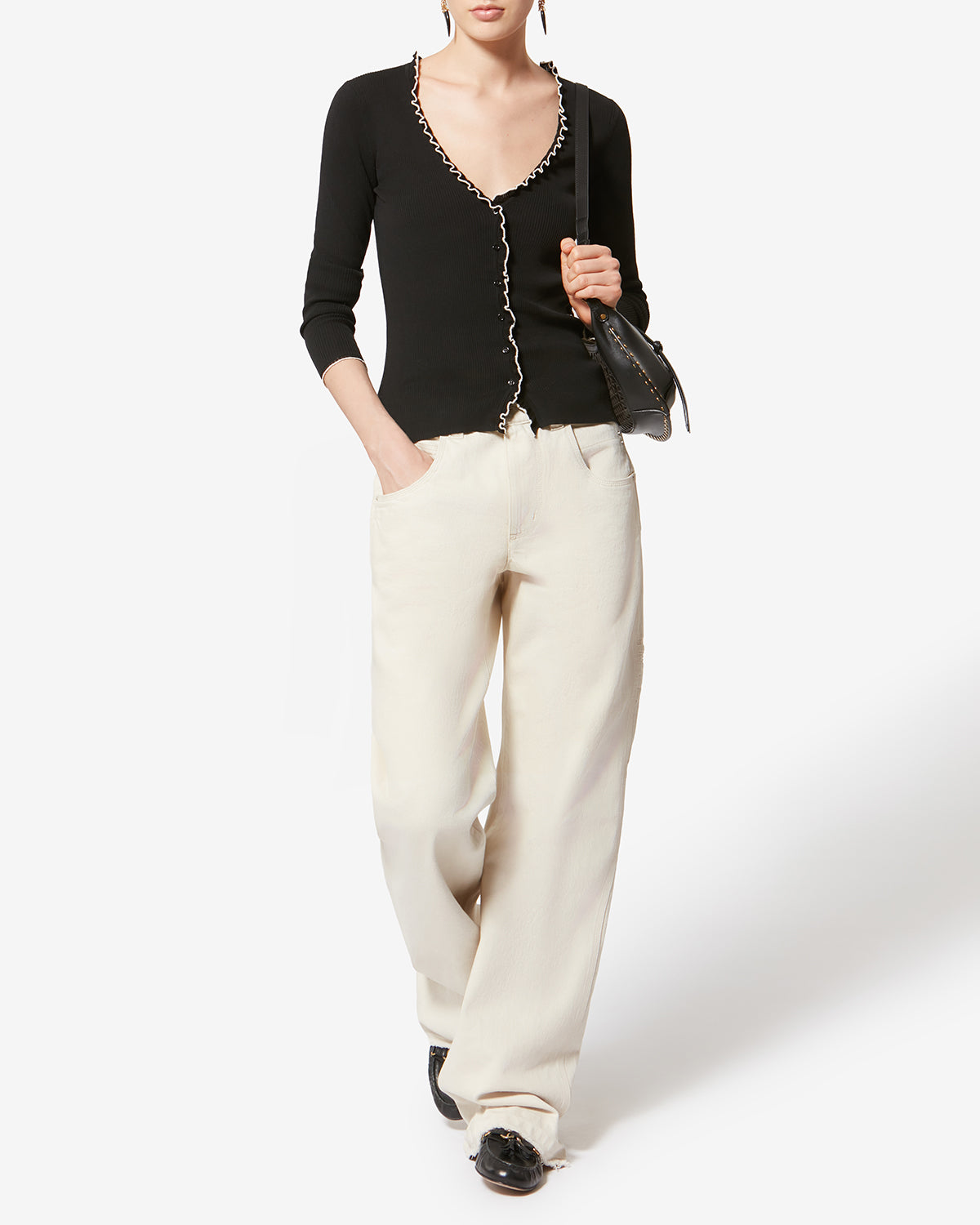 IZAE CARDIGAN Woman black | ISABEL MARANT Official online store