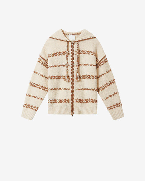 Cardigan Isabel Marant Dixon Tricoté Câble - Laine Mélangée - Taille S - Beige - Neuf