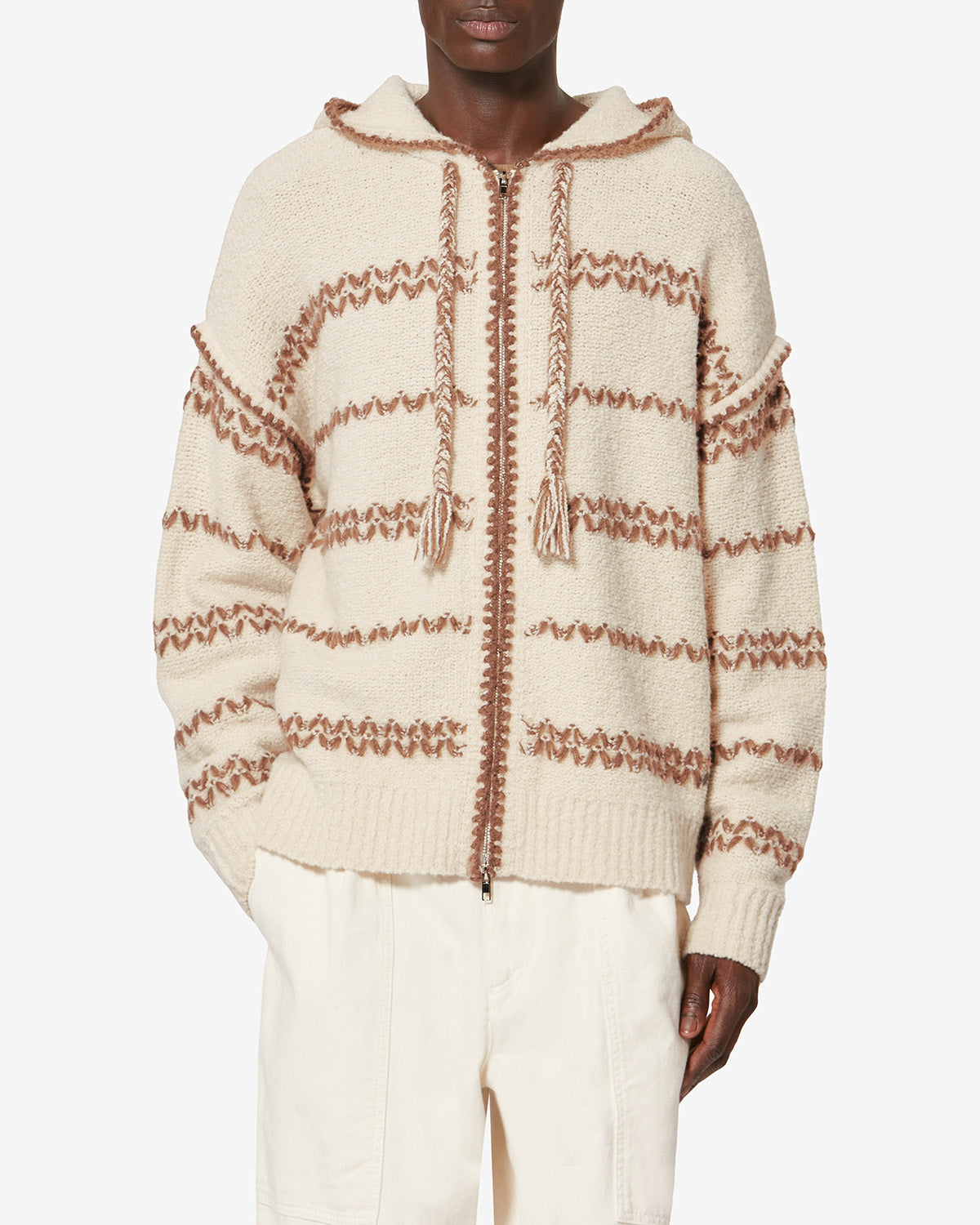 Rolian ミルド仕上げウール カーディガン - Ecru-bronze - Man - 3