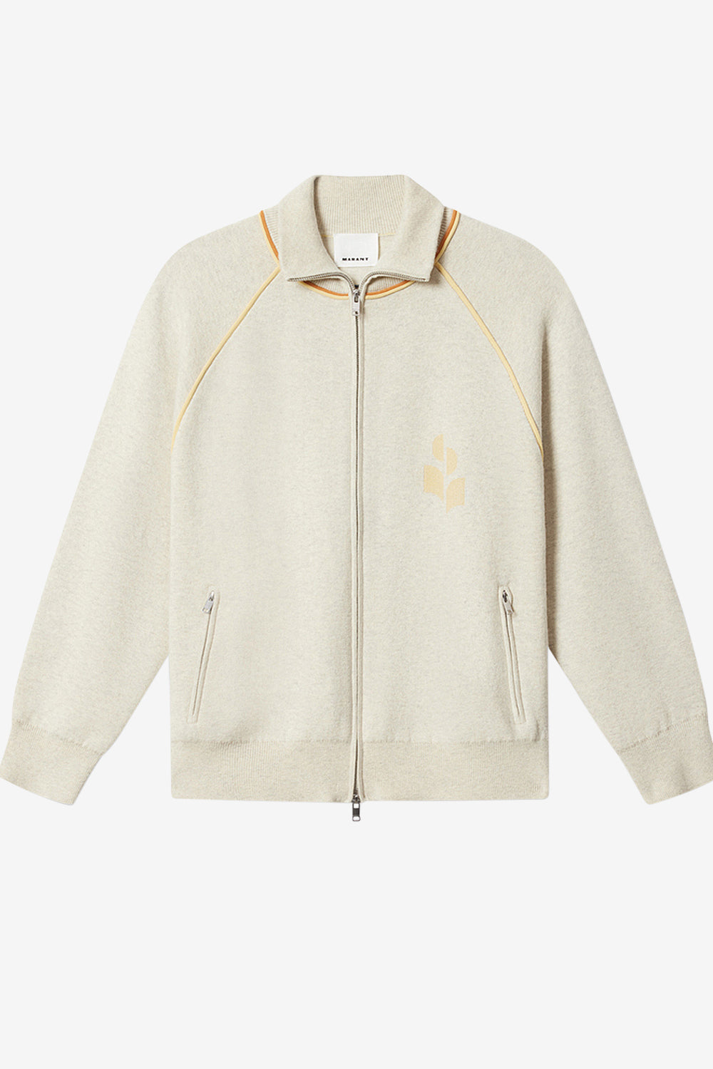 Sergio sporty knit cardigan - Light grey-light yellow - Man - 1