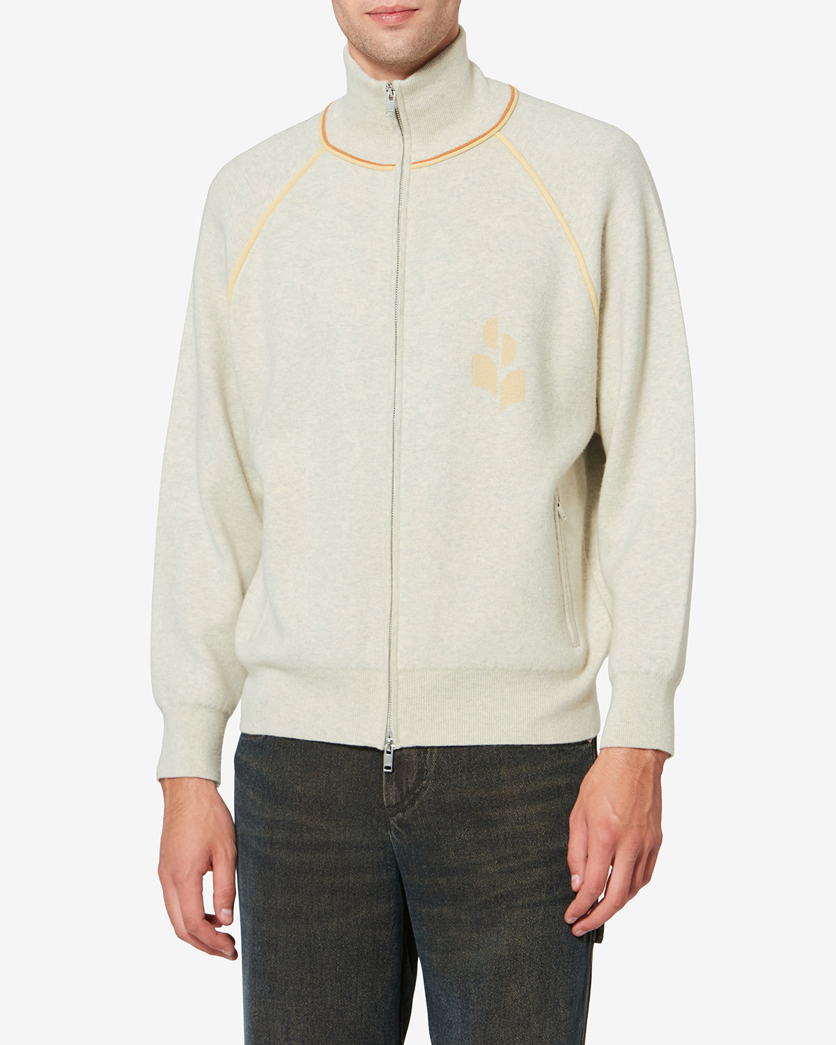 Cardigan sporty sergio en maille - Gris clair-jaune clair - Man - 3