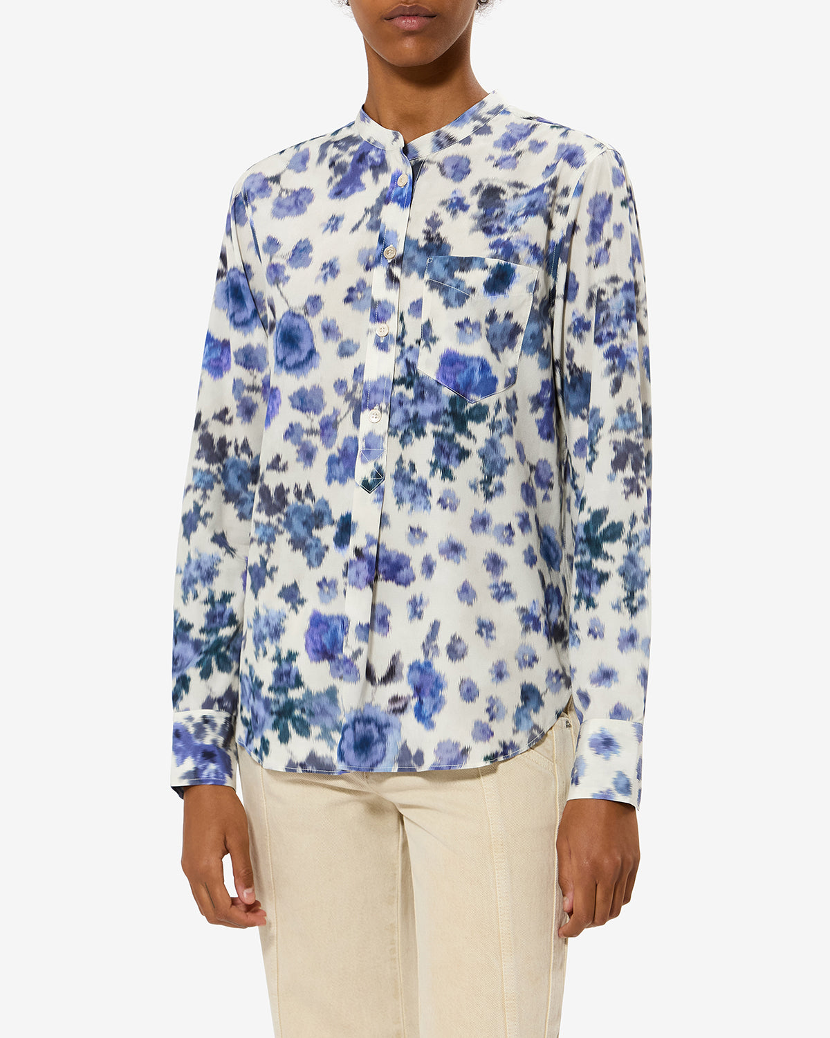 Rusak silk rose print blouse - Blue - Woman - 3