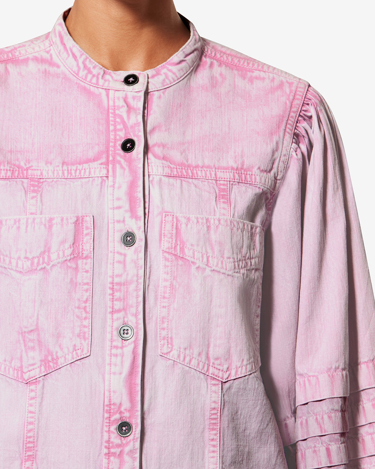 Camicia in chambray délavé mileda - Rosa - Woman - 2