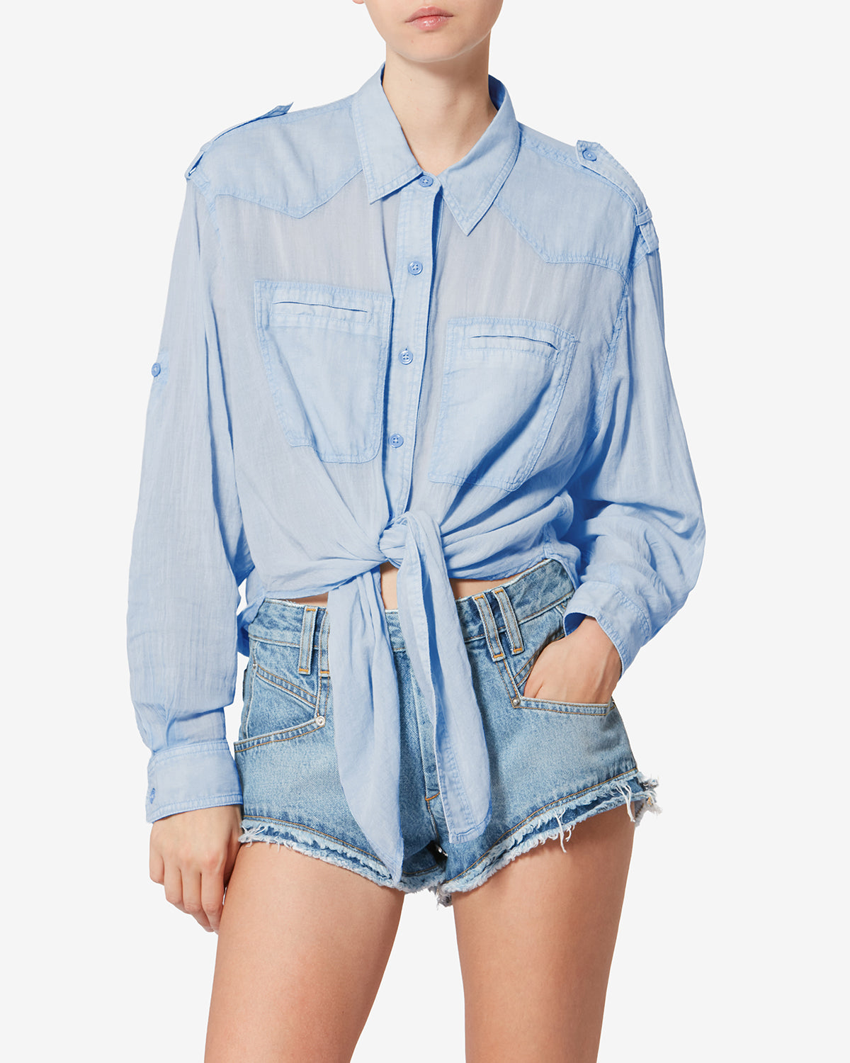 VALIANE SHIRT Woman light blue | ISABEL MARANT Official online store