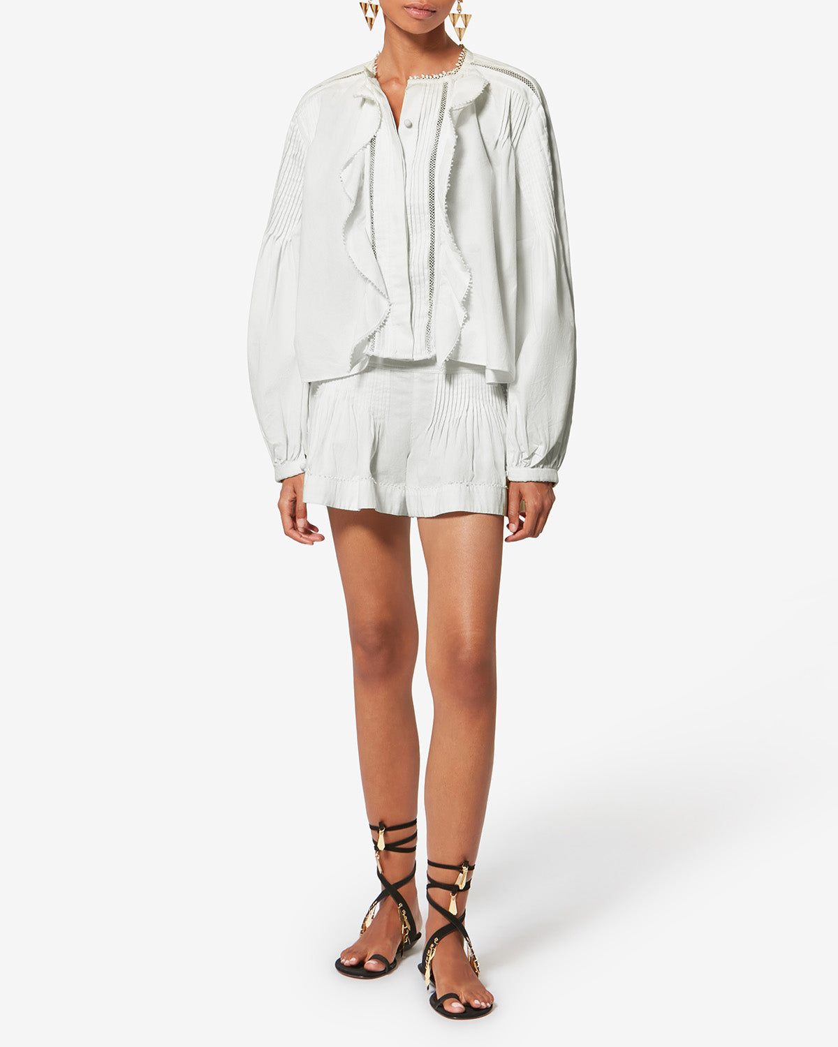 Blouse cubraly en coton - Blanc - Woman - 1