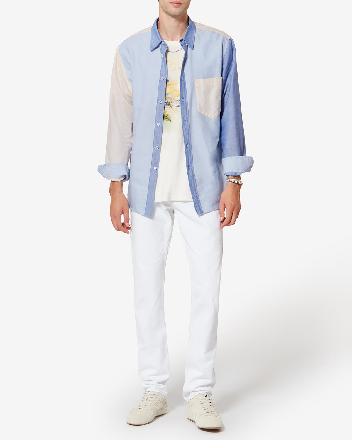 Nathael パッチワーク入り コットン オックスフォードシャツ - 色とりどりの - Man - 1