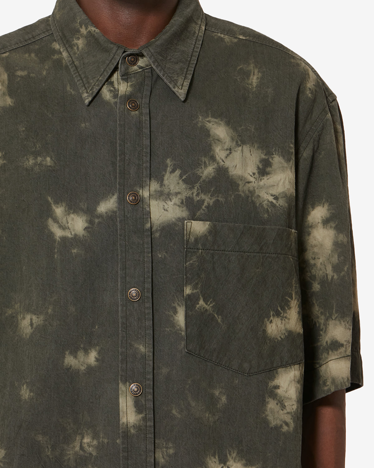 Tabilio quilted chambray shirt - Light khaki - Man - 2