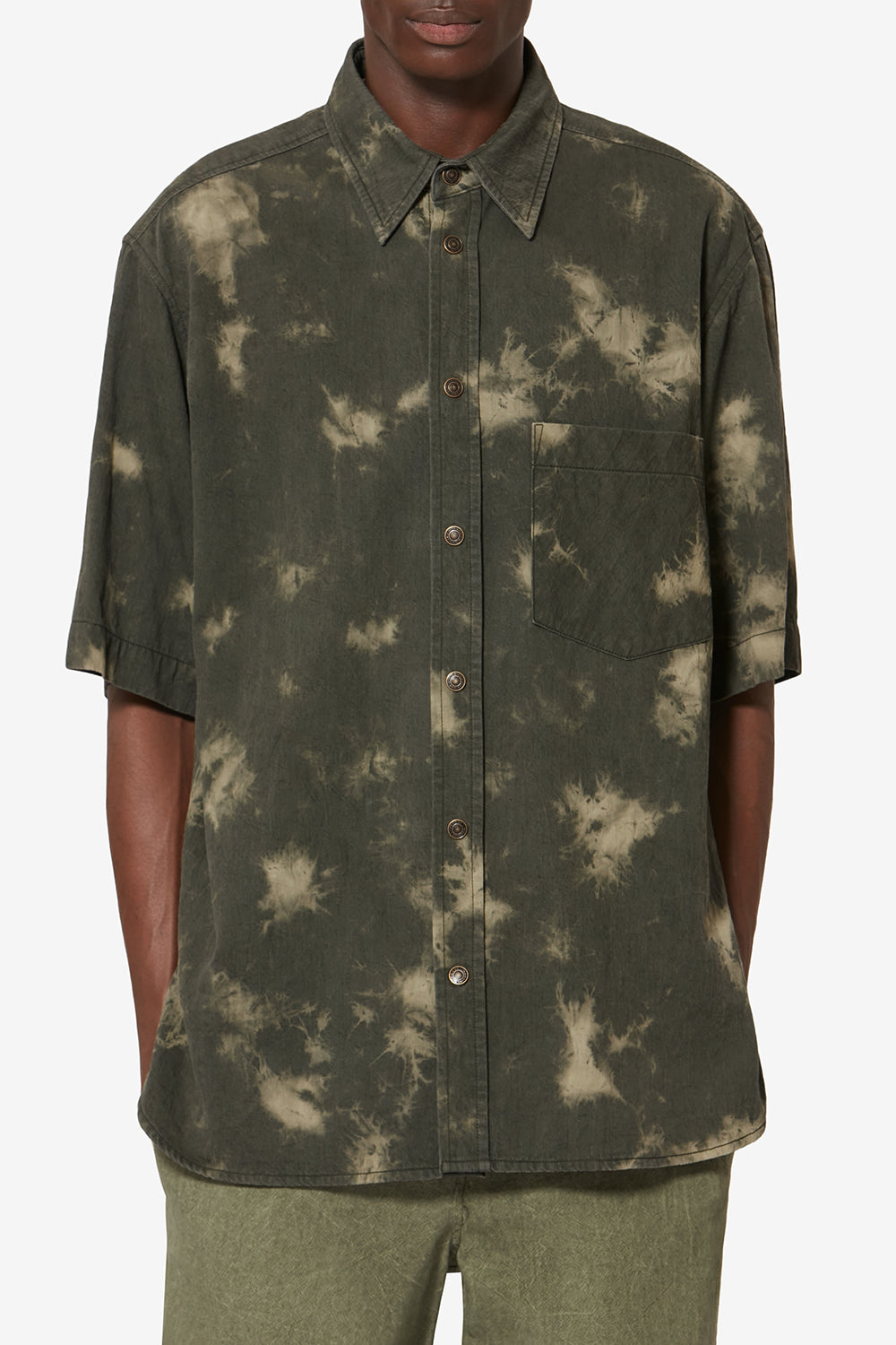 Chemise matelassée en chambray tabilio - Clair kaki - Man - 4