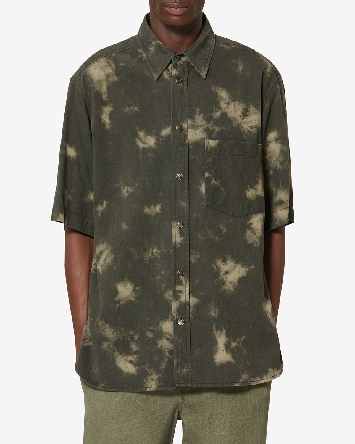 Tabilio quilted chambray shirt - Light khaki - Man - 3